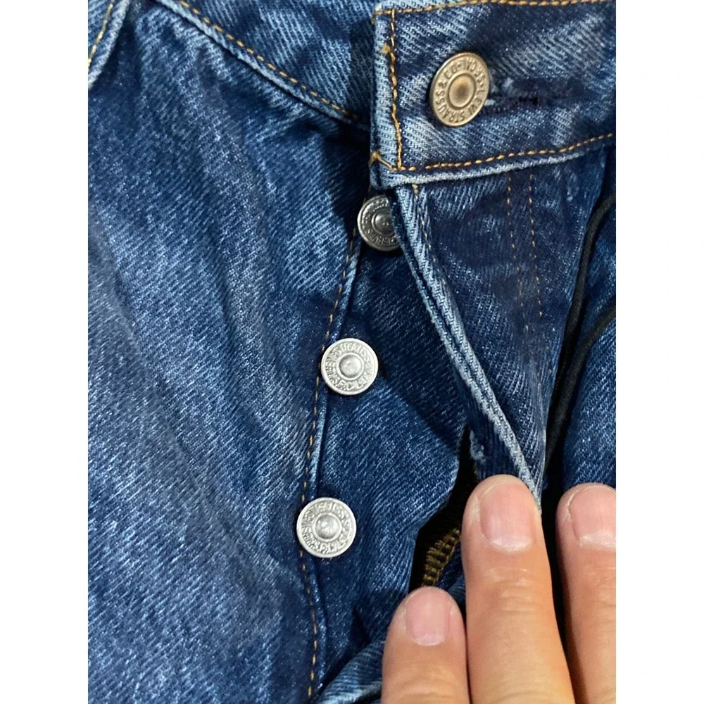 Levi's Premium 501 Original Fit Jeans Mens 30x28 Blue Denim Button Fly Straight